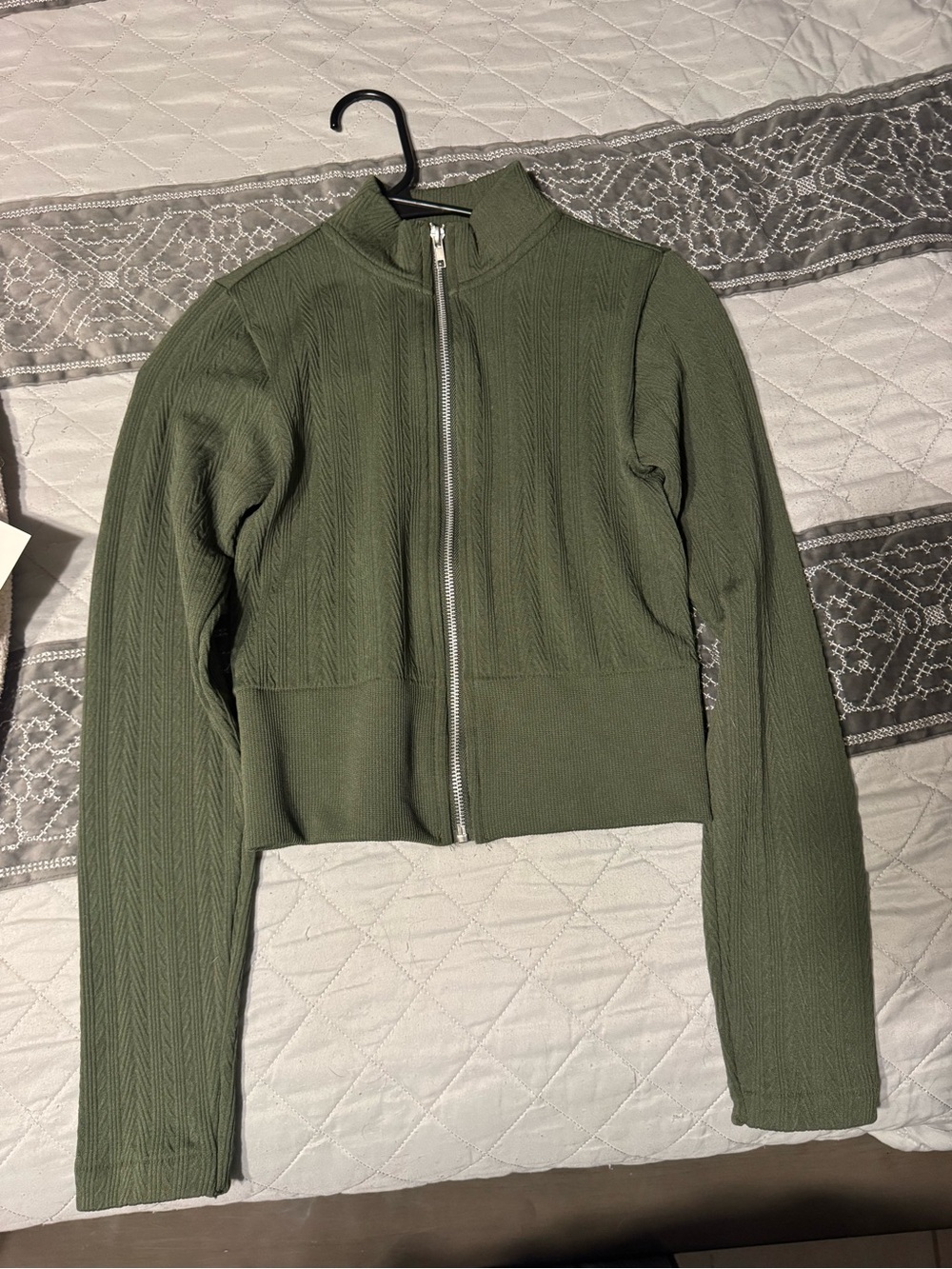 No Boundaries Olive Green Zip-Front Women's Jacket